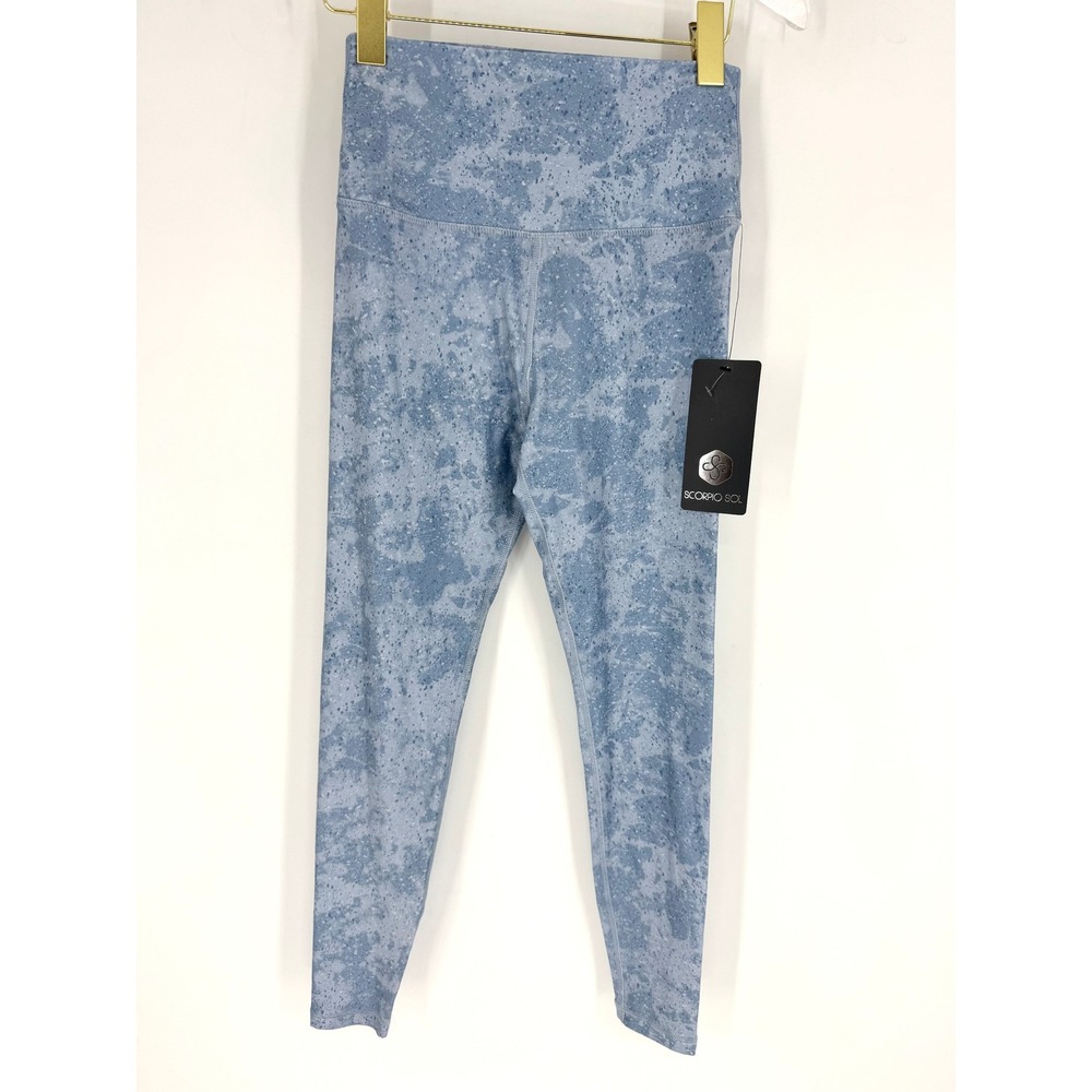 Scorpio Sol Vinyasa High Waist Leggings Sky Blue Acid Tie Dye XS SS-194 NWT